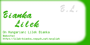 bianka lilek business card